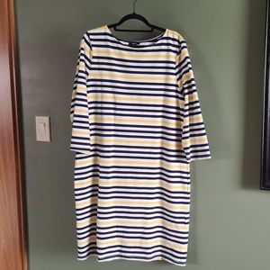IMNYC Midi Fitted 3/4 Sleeve Fitted Dress Sz XL  Nautical Isaac Mizrahi